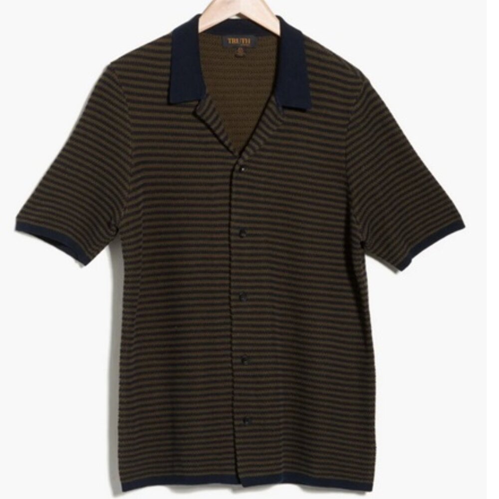NWT TRUTH by Republic Men's Camp Shirt 100% Cotton Butons Front Size XL
